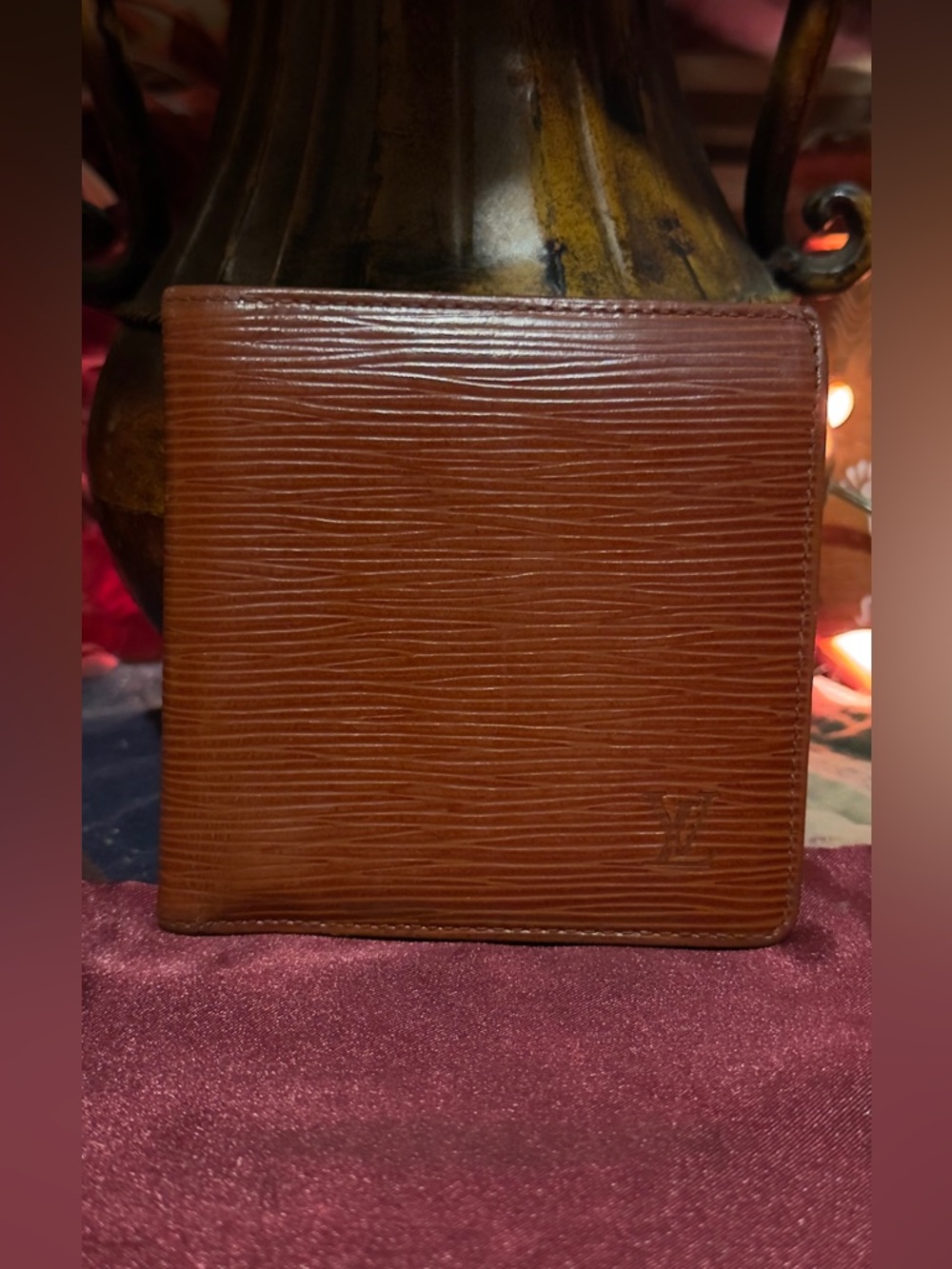 Authentic Louis Vuitton Brown Epi Leather Billfold Wallet